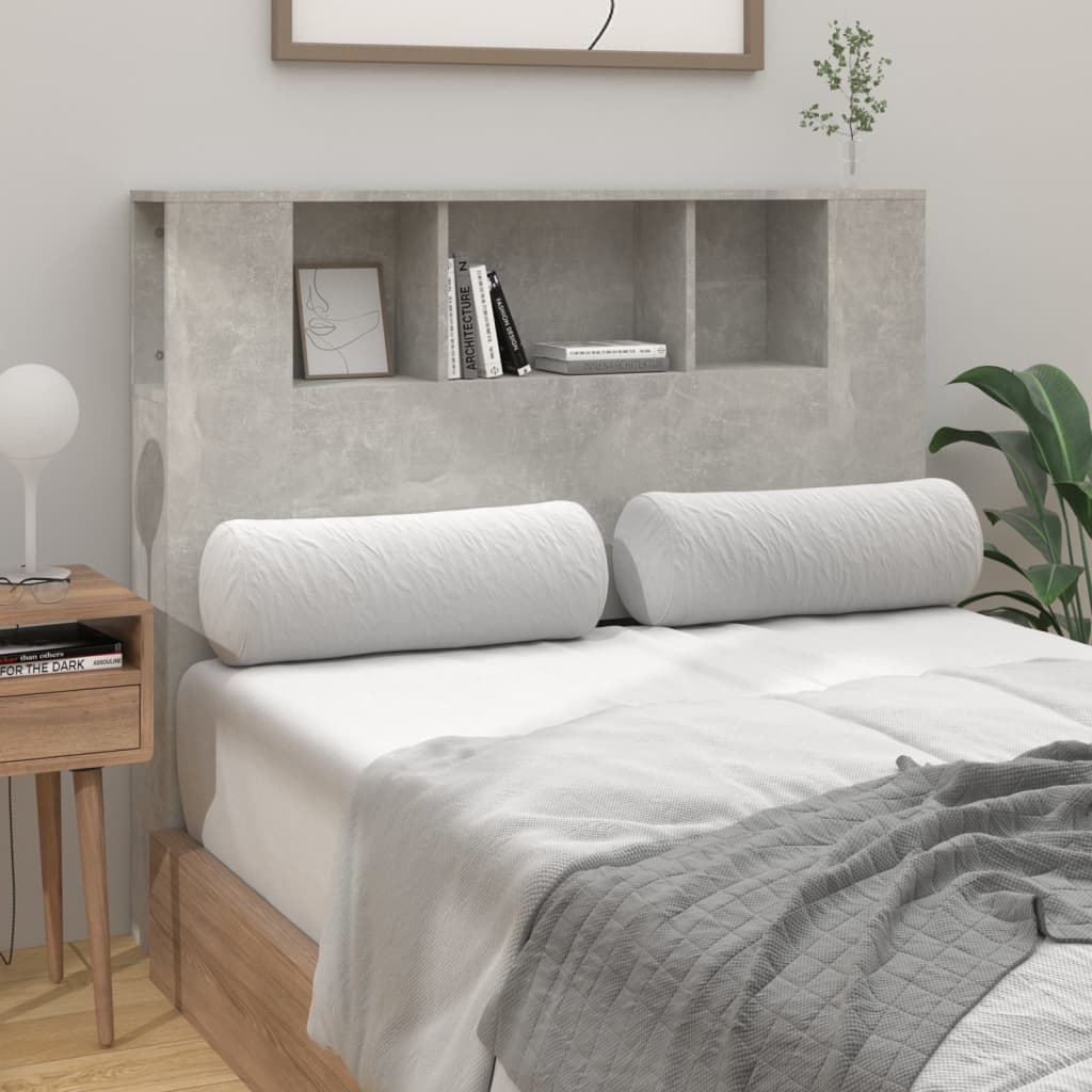 Kopfteil mit Ablagen Betongrau 120x18,5x102,5 cm - Pazzar.ch