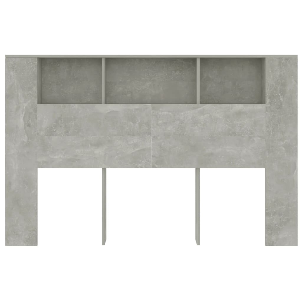Kopfteil mit Ablagen Betongrau 160x18,5x104,5 cm - Pazzar.ch