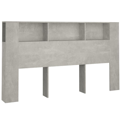 Kopfteil mit Ablagen Betongrau 180x18,5x104,5 cm - Pazzar.ch