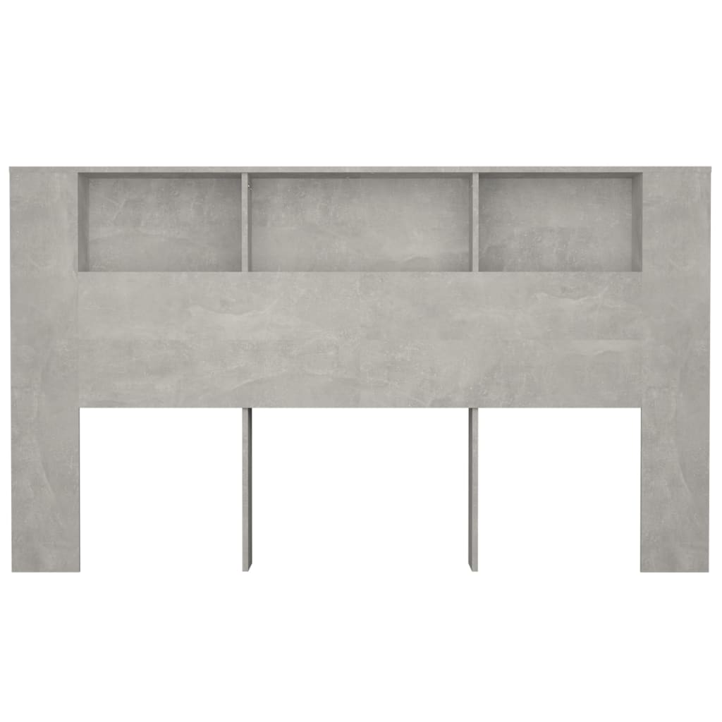 Kopfteil mit Ablagen Betongrau 180x18,5x104,5 cm - Pazzar.ch