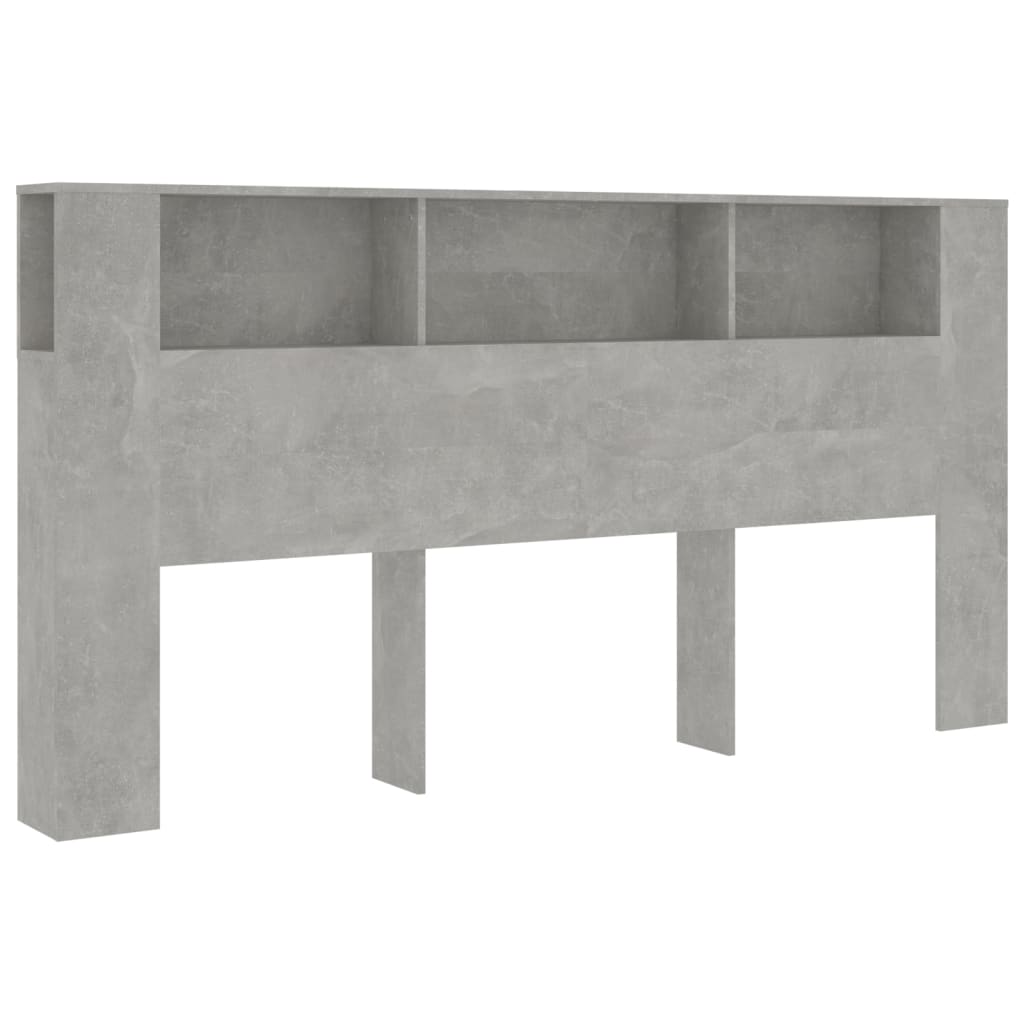 Kopfteil mit Ablagen Betongrau 200x18,5x104,5 cm - Pazzar.ch