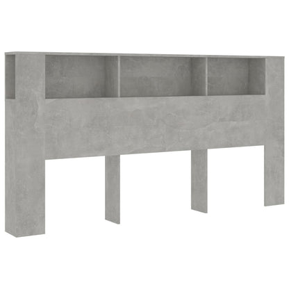 Kopfteil mit Ablagen Betongrau 200x18,5x104,5 cm - Pazzar.ch
