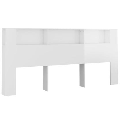 Kopfteil mit Ablagen Hochglanz-Weiß 220x18,5x104,5 cm - Pazzar.ch
