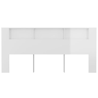 Kopfteil mit Ablagen Hochglanz-Weiß 220x18,5x104,5 cm - Pazzar.ch