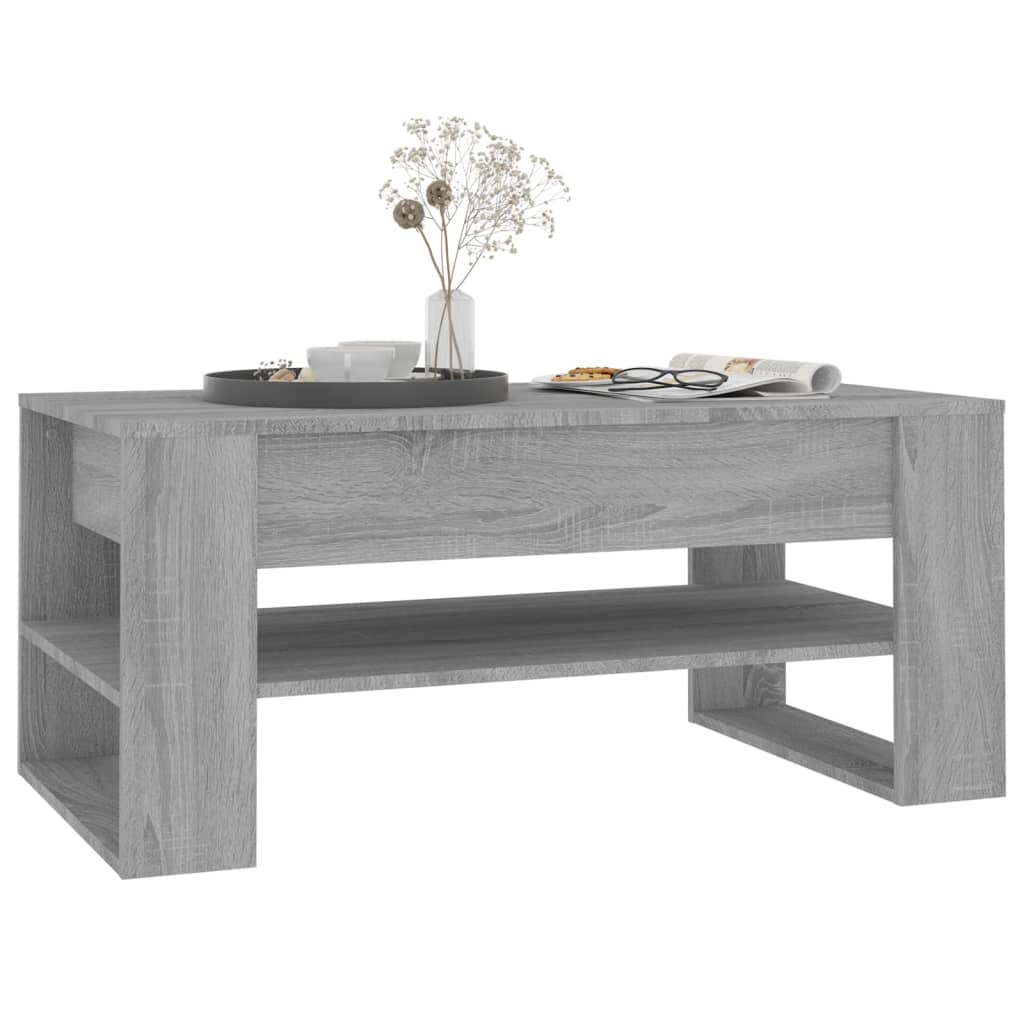 Couchtisch Grau Sonoma 102x55x45 cm Holzwerkstoff - Pazzar.ch