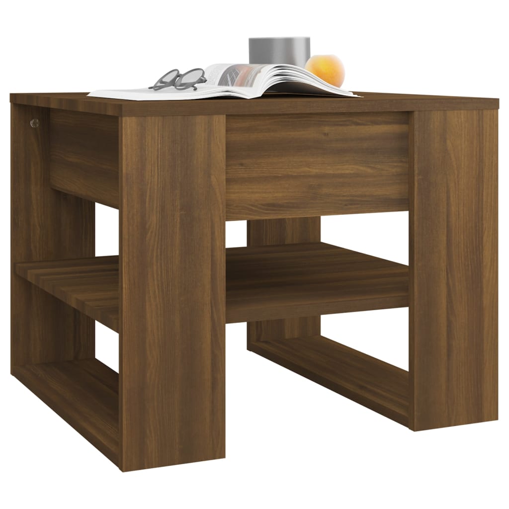 Couchtisch Braun Eiche 55,5x55x45 cm Holzwerkstoff - Pazzar.ch