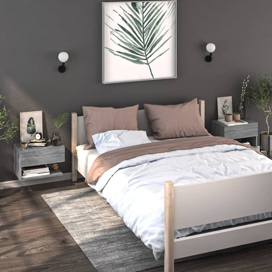 Wand-Nachttische 2 Stk. Grau Sonoma - Pazzar.ch