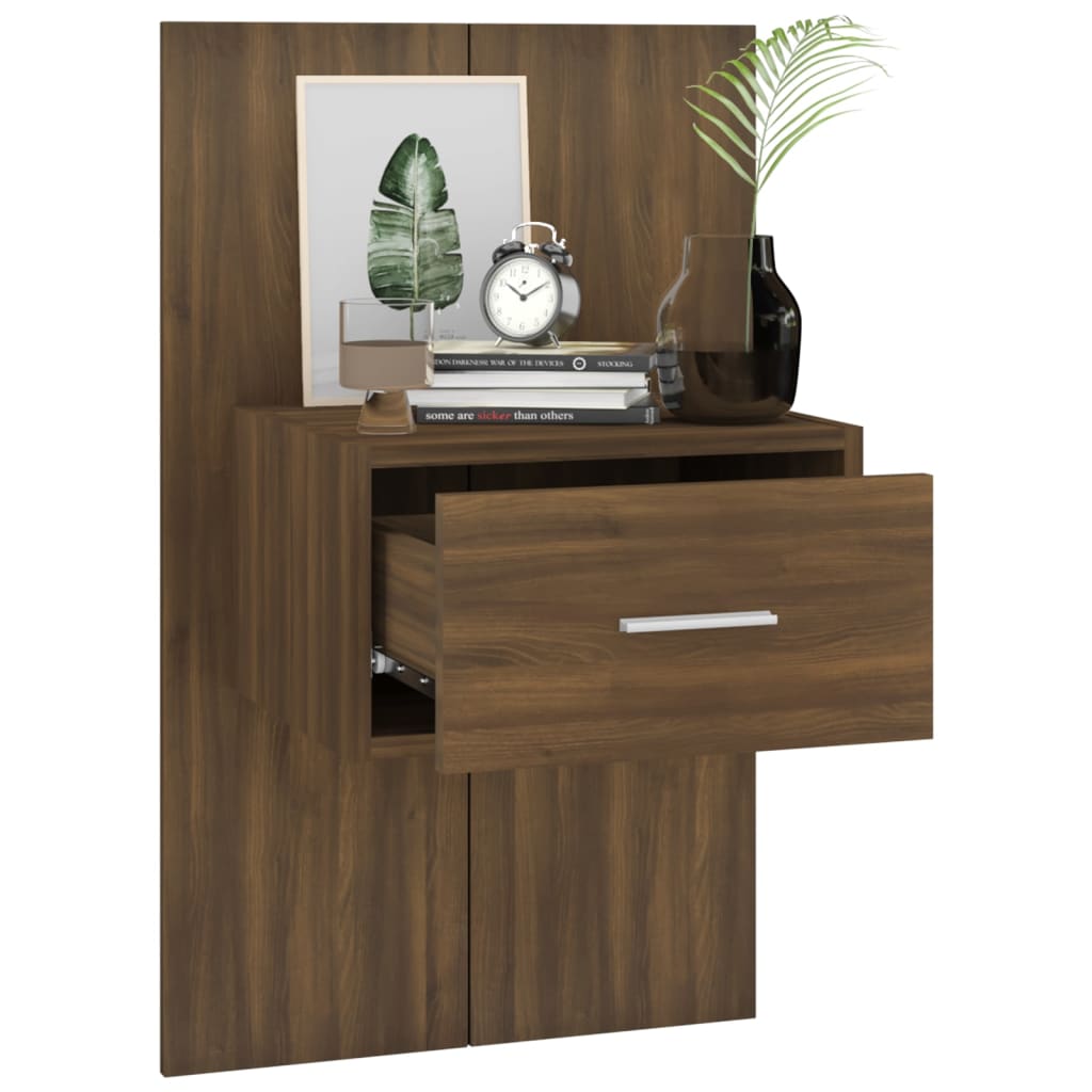 Wand-Nachttisch Braun Eichen-Optik - Pazzar.ch