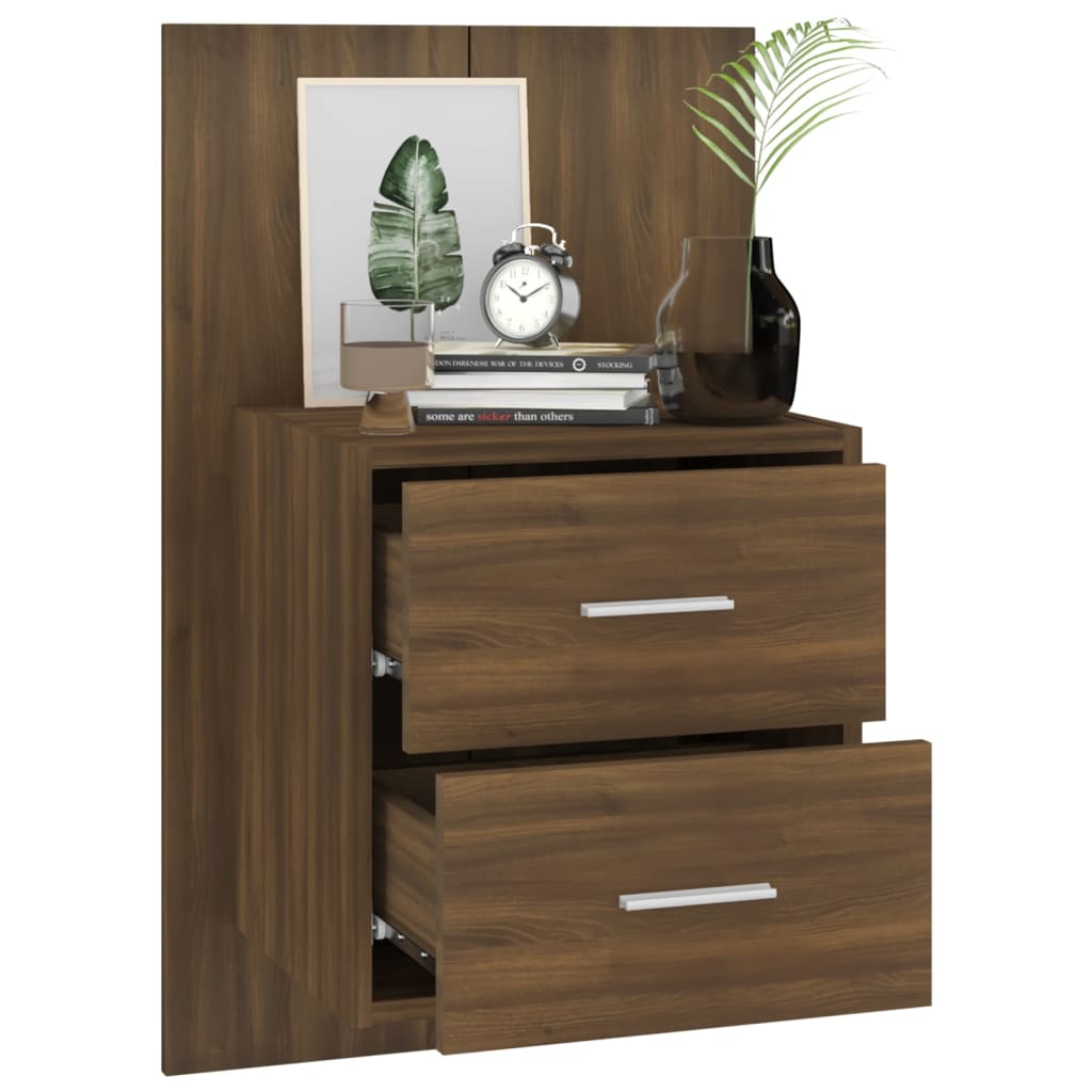 Wand-Nachttisch Braun Eichen-Optik - Pazzar.ch
