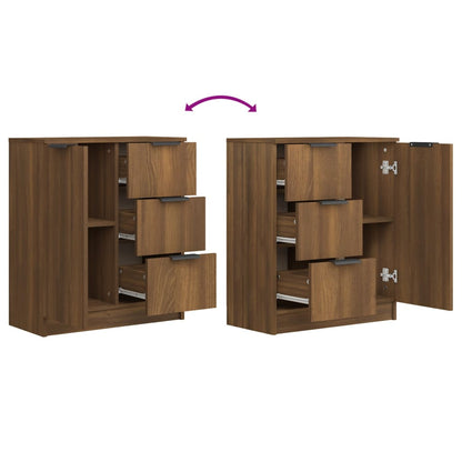 Sideboard Braun Eichen-Optik 60x30x70 cm Holzwerkstoff - Pazzar.ch