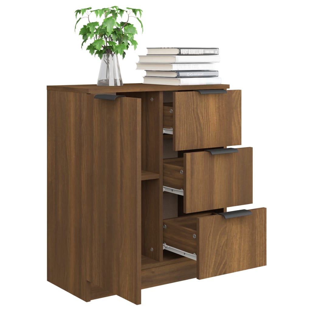 Sideboard Braun Eichen-Optik 60x30x70 cm Holzwerkstoff - Pazzar.ch