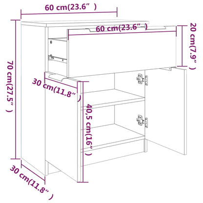 Sideboard Grau Sonoma 60x30x70 cm Holzwerkstoff - Pazzar.ch
