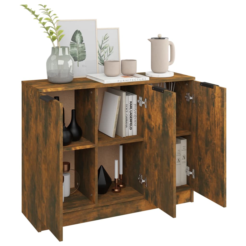 Sideboard Räuchereiche 90,5x30x70 cm Holzwerkstoff - Pazzar.ch