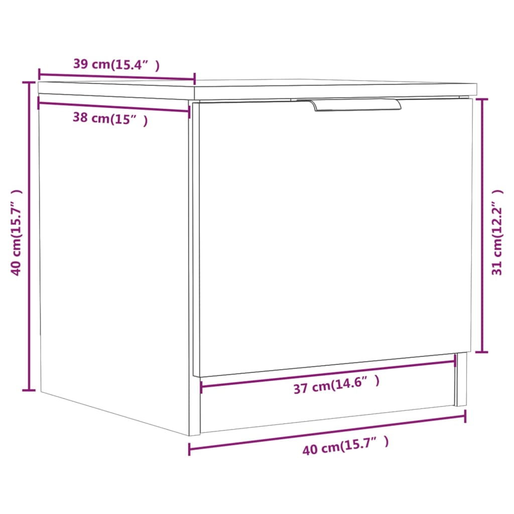 Nachttische 2 Stk. Grau Sonoma 40x39x40 cm - Pazzar.ch