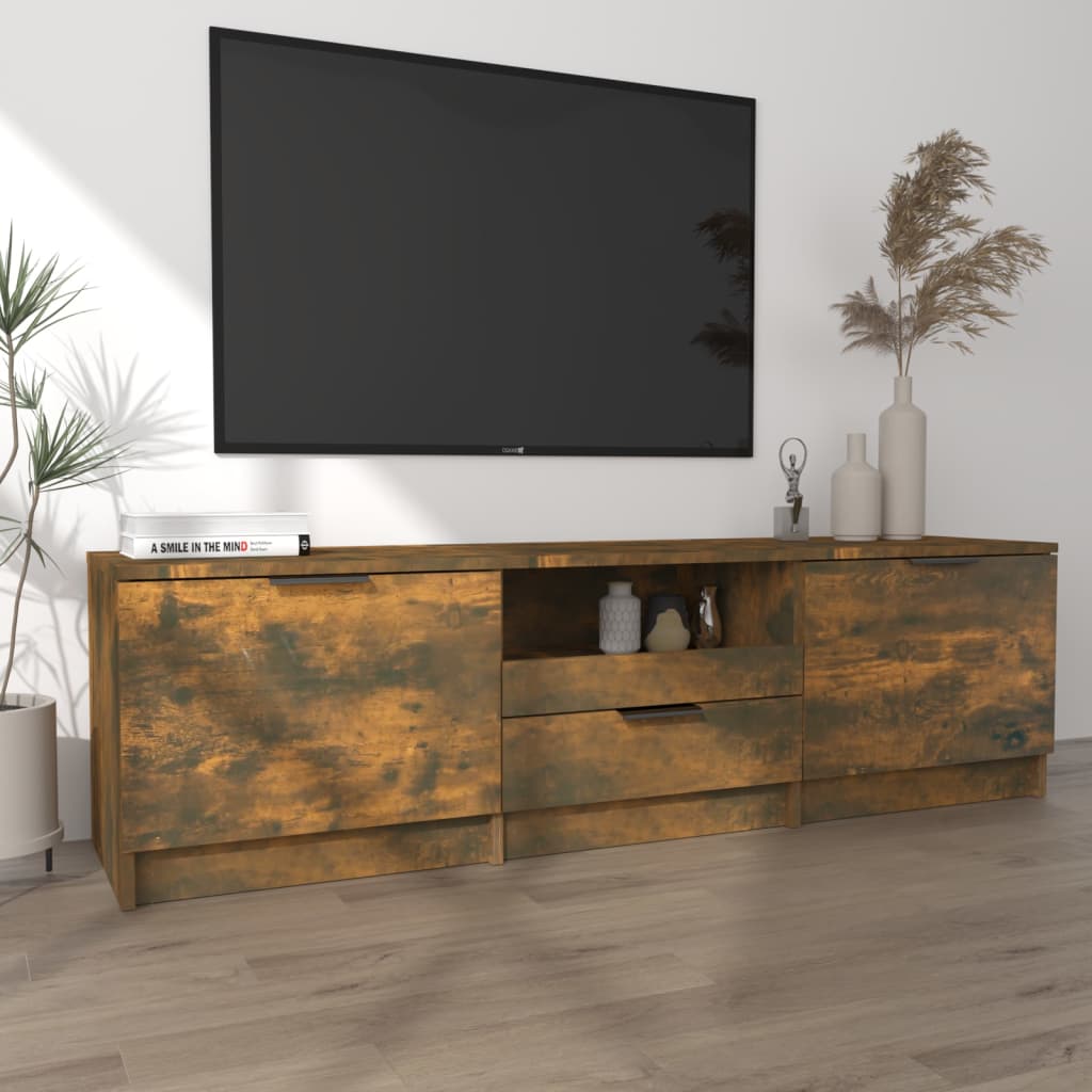 TV-Schrank Räuchereiche 140x35x40 cm Holzwerkstoff - Pazzar.ch