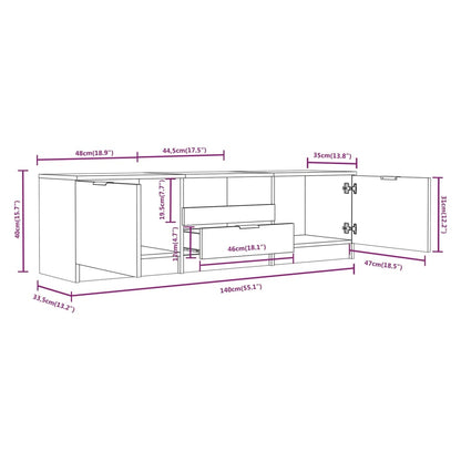 TV-Schrank Grau Sonoma 140x35x40 cm Holzwerkstoff - Pazzar.ch