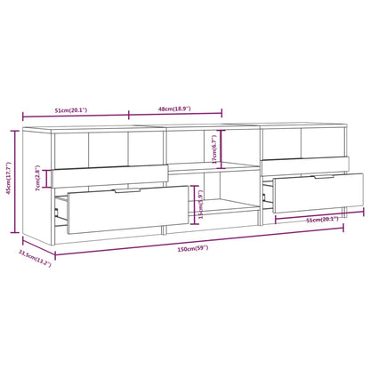 TV-Schrank Räuchereiche 150x33,5x45 cm Holzwerkstoff - Pazzar.ch