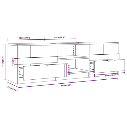 TV-Schrank Grau Sonoma 150x33,5x45 cm Holzwerkstoff - Pazzar.ch