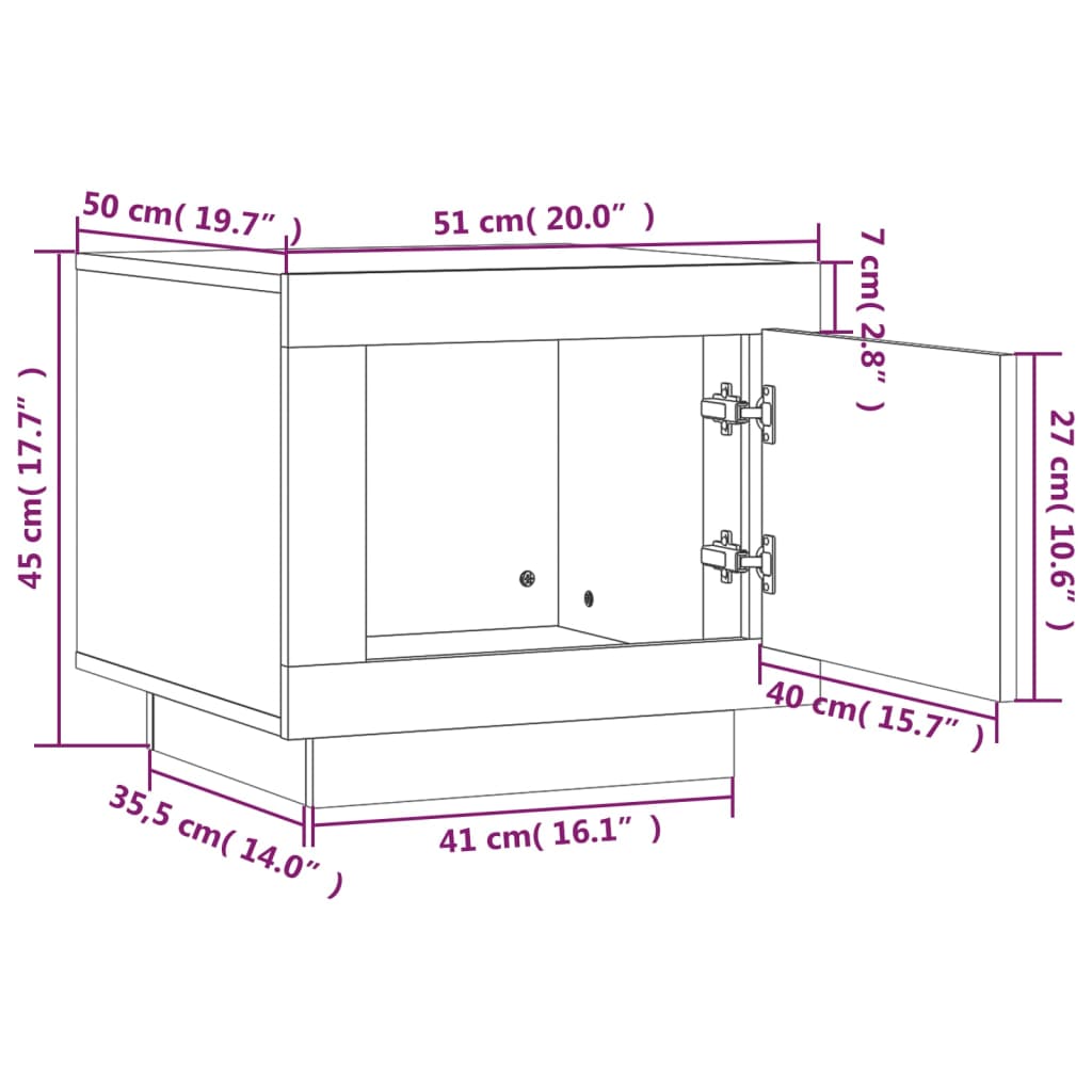 Couchtisch Grau Sonoma 51x50x45 cm Holzwerkstoff - Pazzar.ch