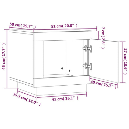 Couchtisch Braun Eichen-Optik 51x50x45 cm Holzwerkstoff - Pazzar.ch