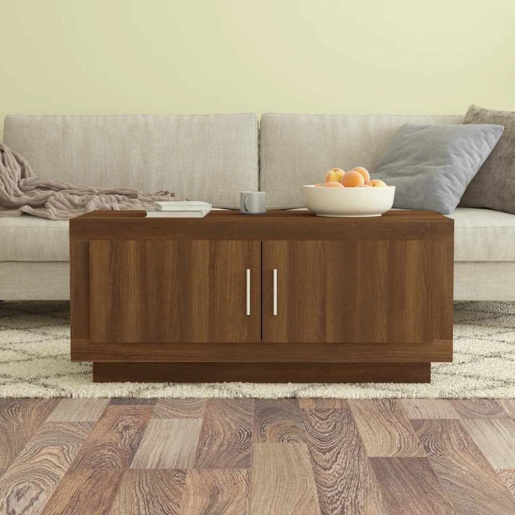 Couchtisch Braun Eichen-Optik 102x50x45 cm Holzwerkstoff - Pazzar.ch