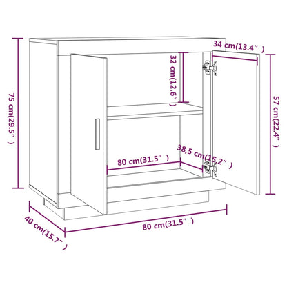 Sideboard Grau Sonoma 80x40x75 cm Holzwerkstoff - Pazzar.ch