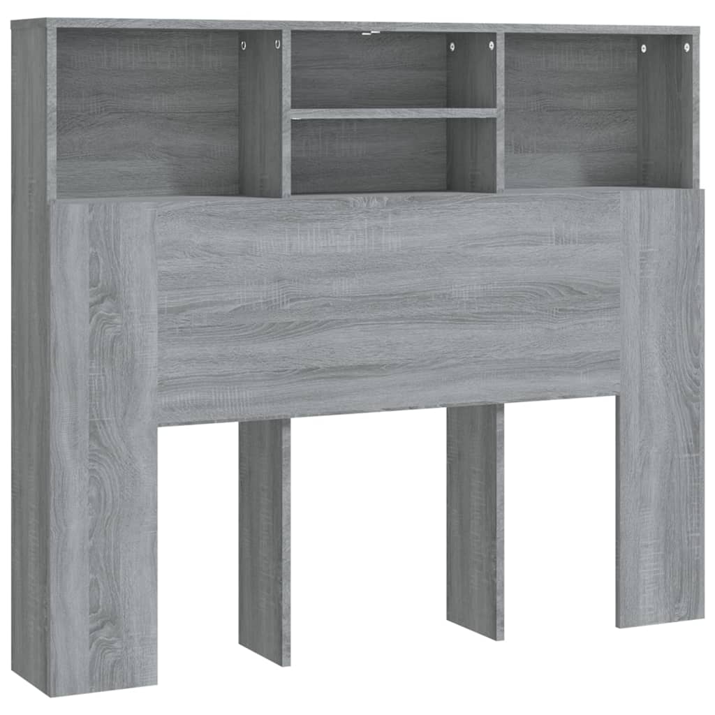 Kopfteil mit Ablagen Grau Sonoma 120x19x103,5 cm - Pazzar.ch