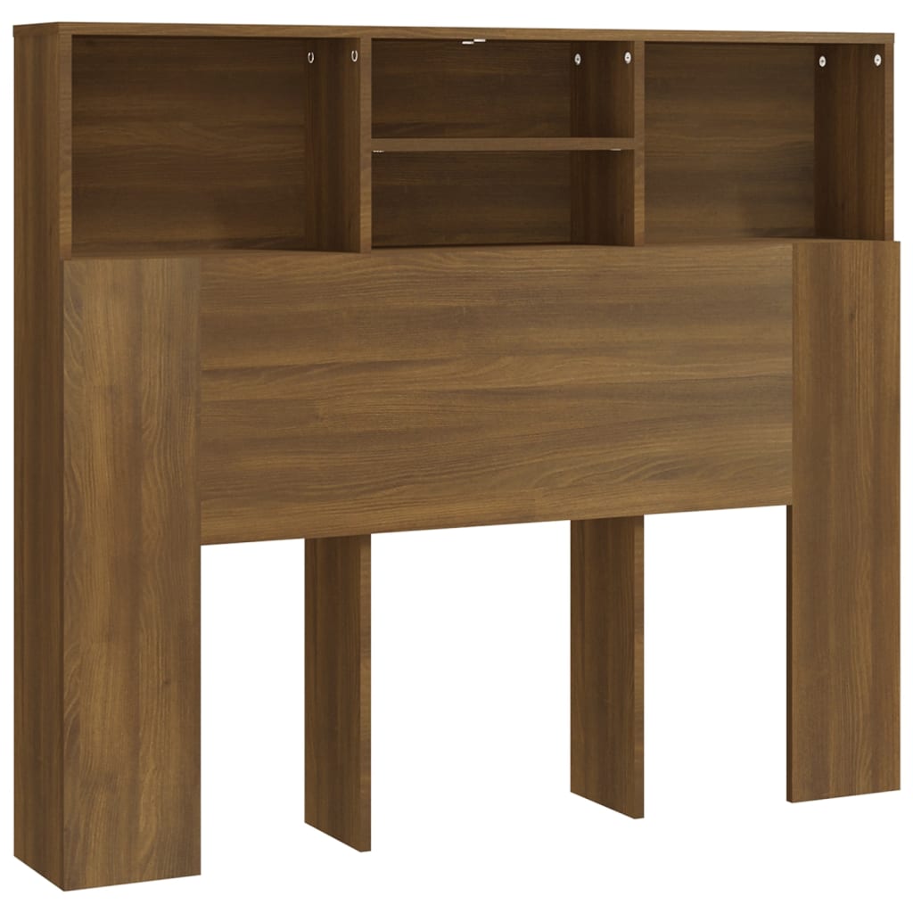 Kopfteil mit Ablagen Braun Eichen-Optik 120x19x103,5 cm - Pazzar.ch