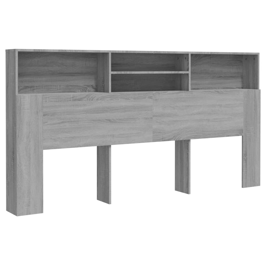 Kopfteil mit Ablagen Grau Sonoma 200x19x103,5 cm - Pazzar.ch