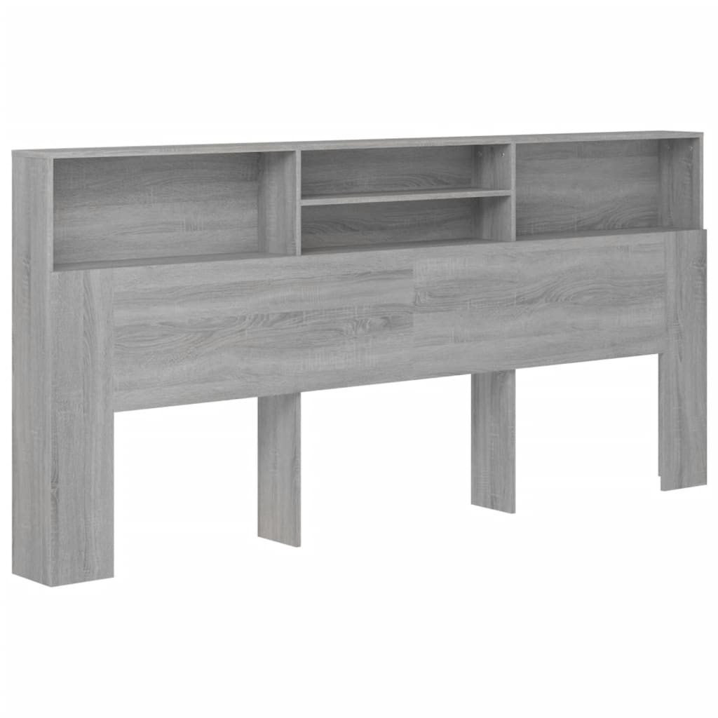 Kopfteil mit Ablagen Grau Sonoma 220x19x103,5 cm - Pazzar.ch