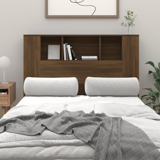 Kopfteil mit Ablagen Braun Eichen-Optik 120x18,5x102,5 cm - Pazzar.ch