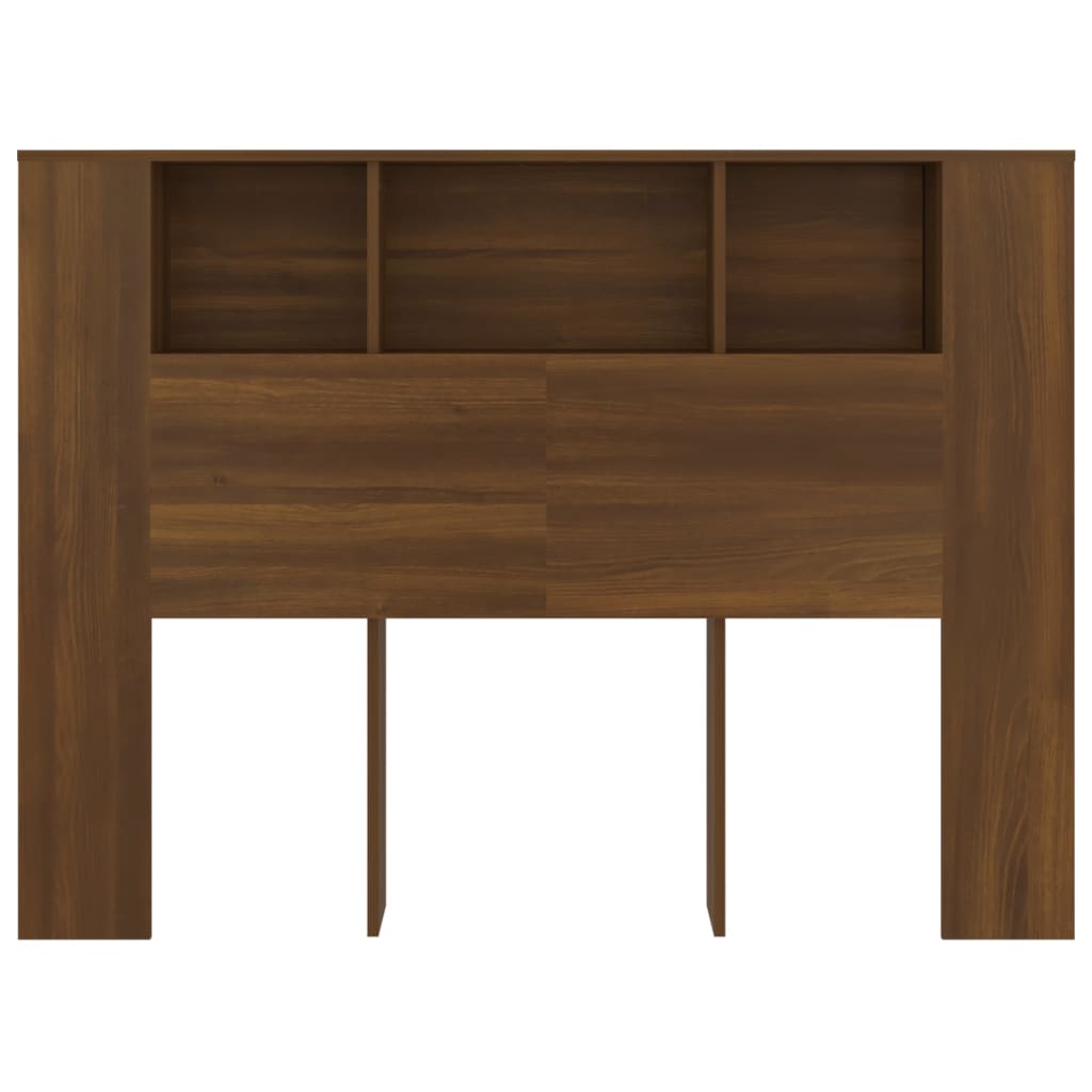 Kopfteil mit Ablagen Braun Eichen-Optik 140x18,5x104,5 cm - Pazzar.ch