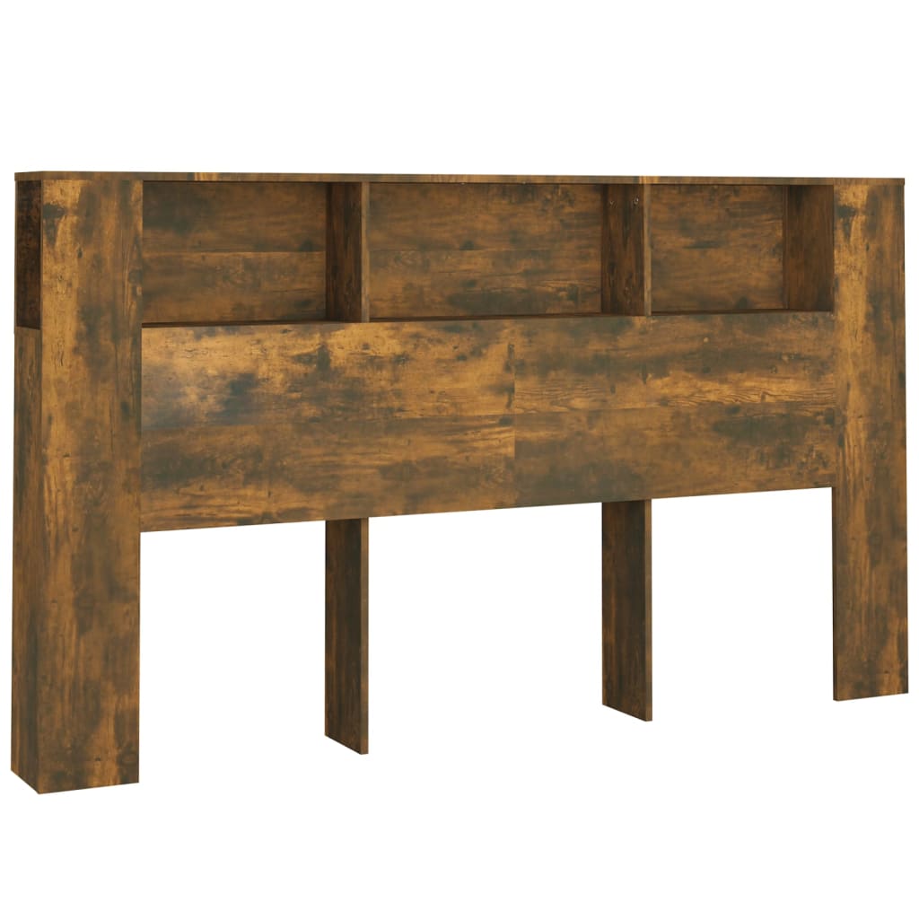 Kopfteil mit Ablagen Räuchereiche 180x18,5x104,5 cm - Pazzar.ch