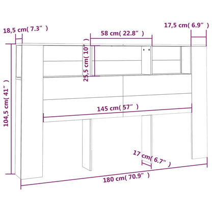 Kopfteil mit Ablagen Braun Eichen-Optik 180x18,5x104,5 cm - Pazzar.ch