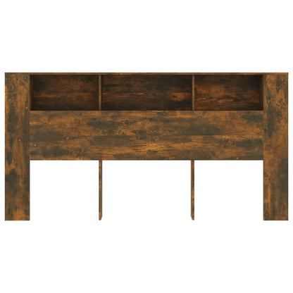 Kopfteil mit Ablagen Räuchereiche 200x18,5x104,5 cm - Pazzar.ch