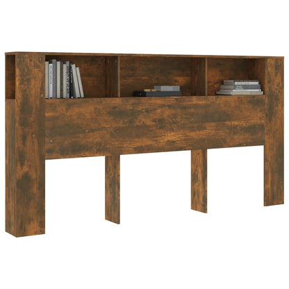 Kopfteil mit Ablagen Räuchereiche 200x18,5x104,5 cm - Pazzar.ch