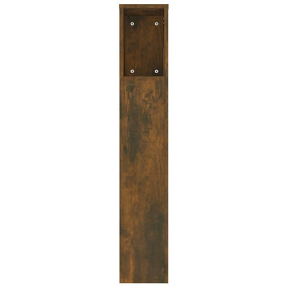 Kopfteil mit Ablagen Räuchereiche 220x18,5x104,5 cm - Pazzar.ch