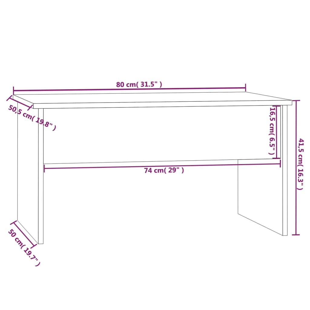 Couchtisch Betongrau 80x50,5x41,5 cm Holzwerkstoff - Pazzar.ch