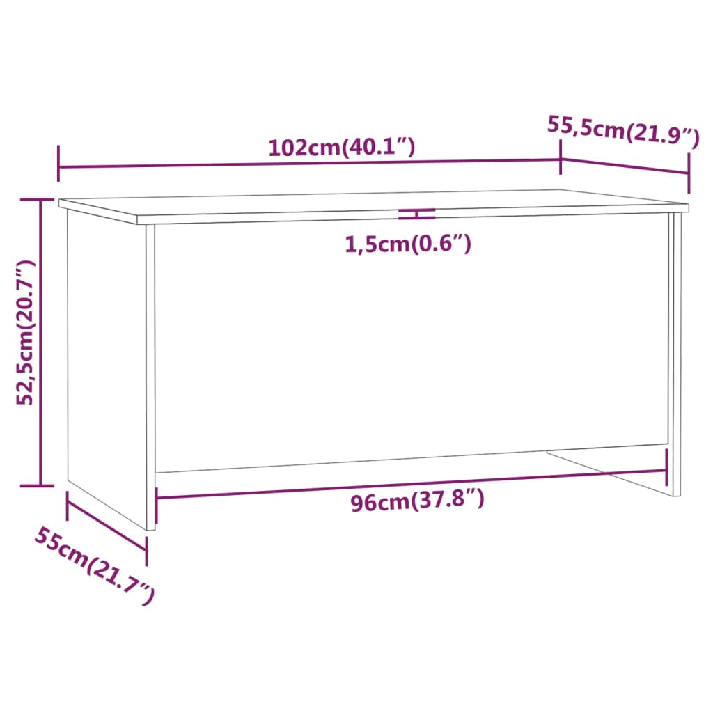 Couchtisch Betongrau 102x55,5x52,5 cm Holzwerkstoff - Pazzar.ch