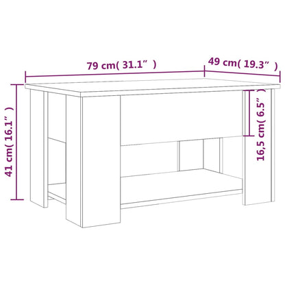 Couchtisch Sonoma-Eiche 79x49x41 cm Holzwerkstoff - Pazzar.ch