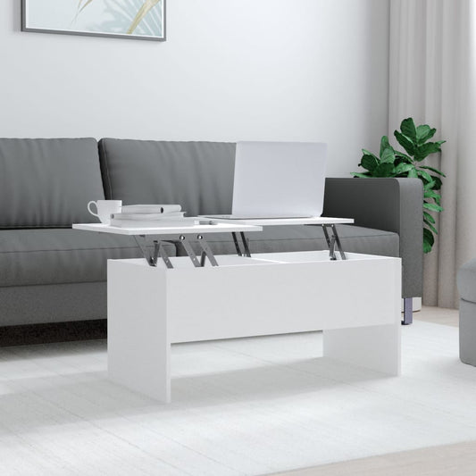 Couchtisch Weiß 102x50,5x46,5 cm Holzwerkstoff - Pazzar.ch
