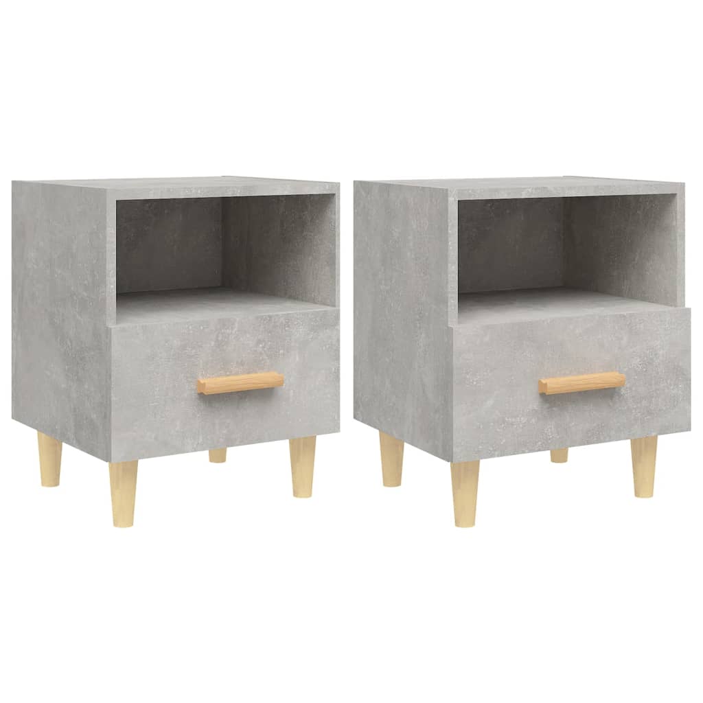 Nachttische 2 Stk. Betongrau 40x35x47 cm - Pazzar.ch