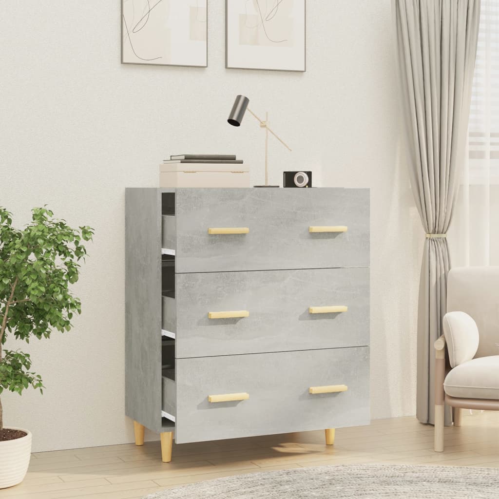 Sideboard Betongrau 70x34x90 cm Holzwerkstoff - Pazzar.ch