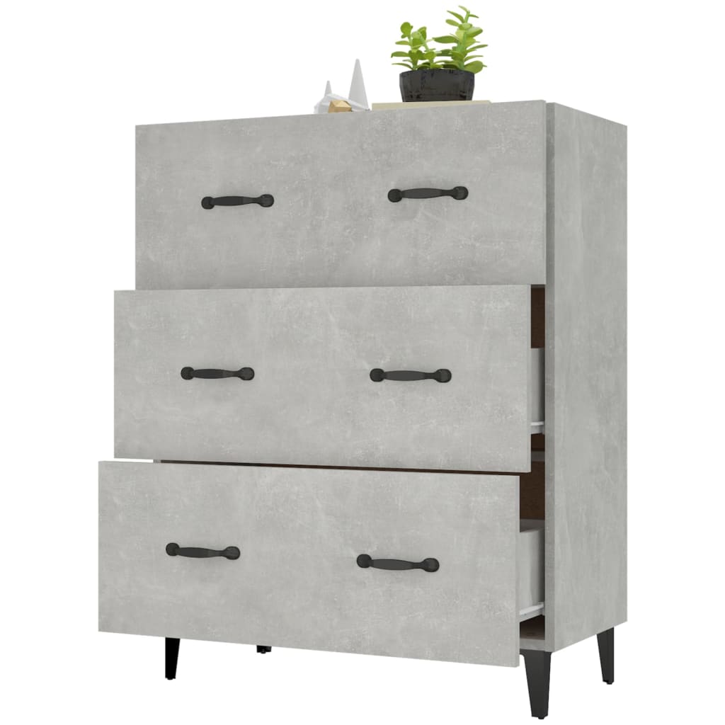 Sideboard Betongrau 69,5x34x90 cm Holzwerkstoff - Pazzar.ch