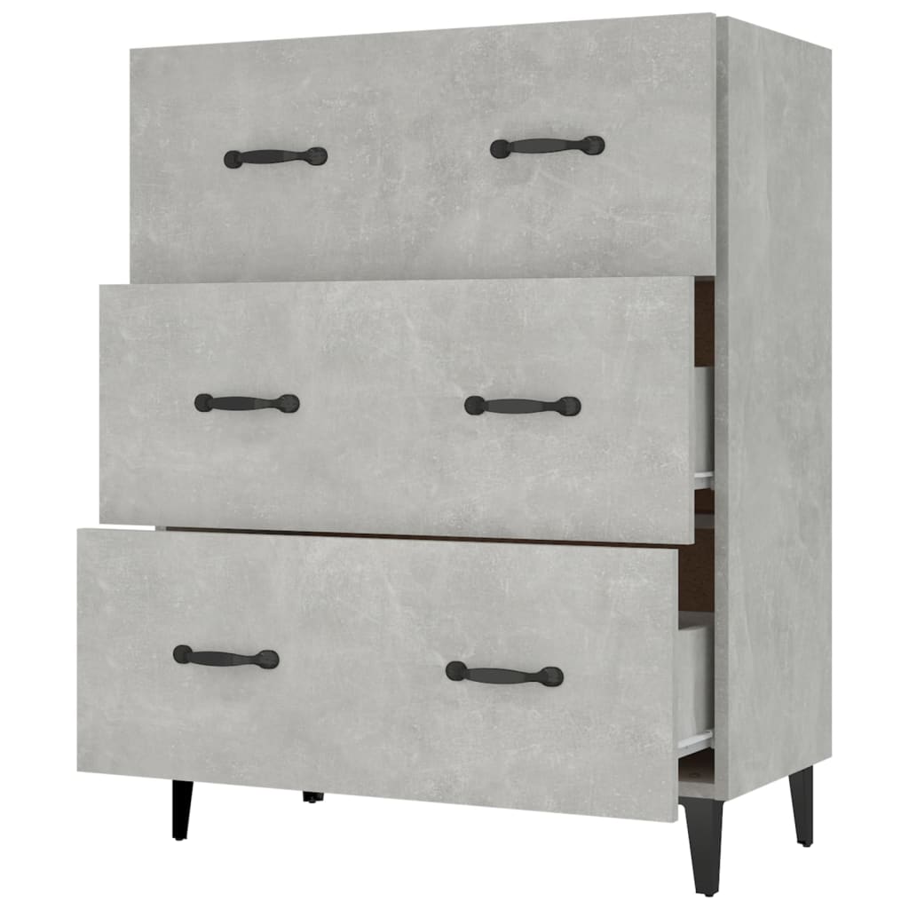 Sideboard Betongrau 69,5x34x90 cm Holzwerkstoff - Pazzar.ch