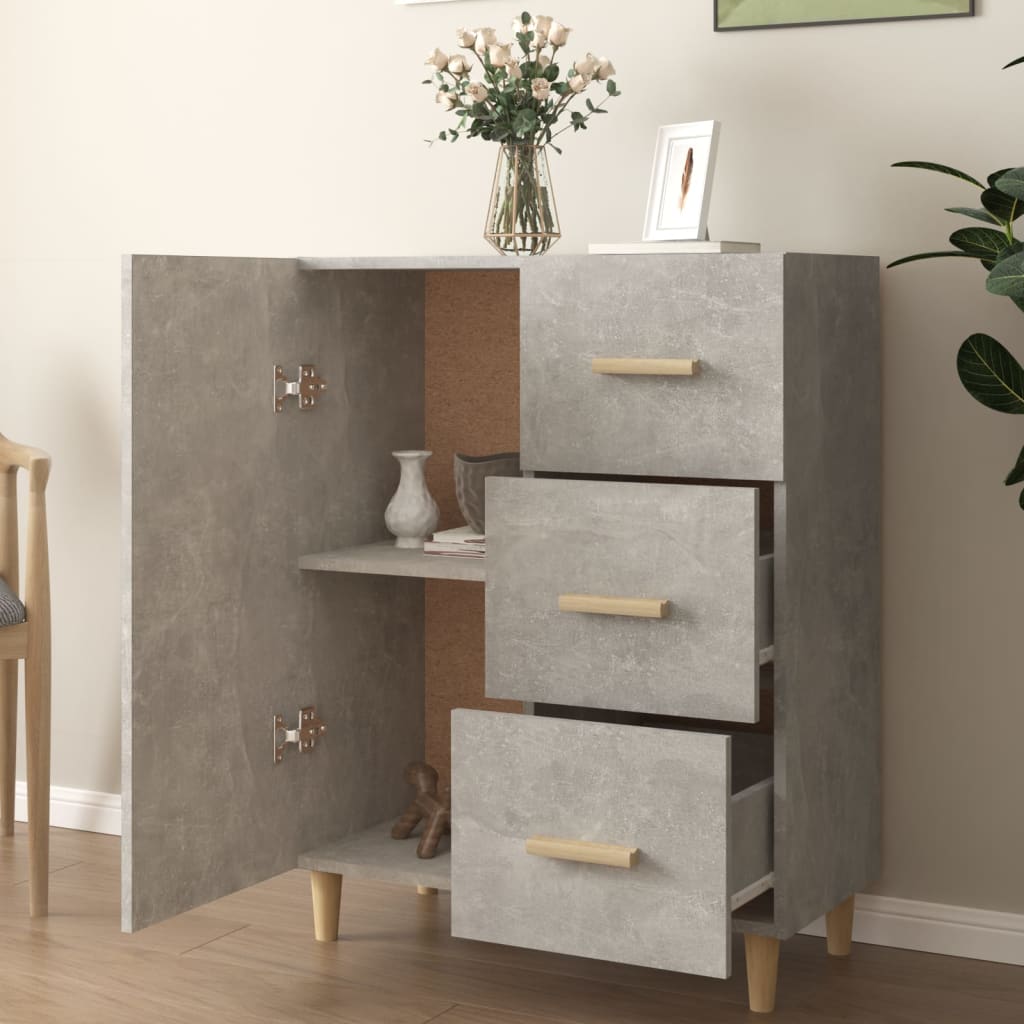 Sideboard Betongrau 69,5x34x90 cm Holzwerkstoff - Pazzar.ch