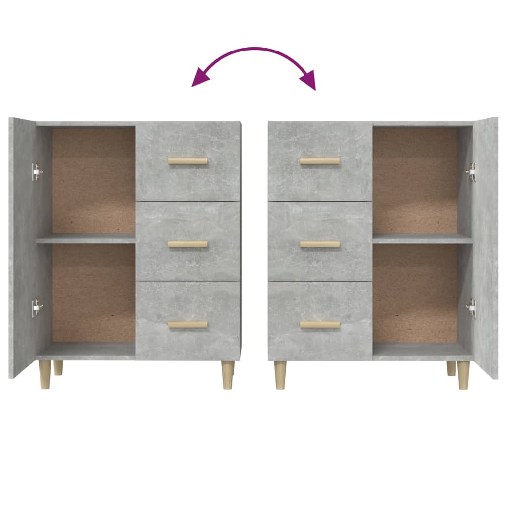 Sideboard Betongrau 69,5x34x90 cm Holzwerkstoff - Pazzar.ch
