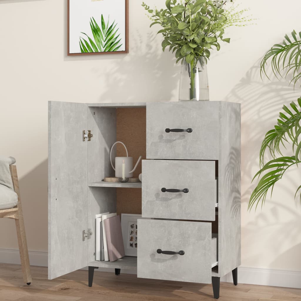 Sideboard Betongrau 69,5x34x90 cm Holzwerkstoff - Pazzar.ch