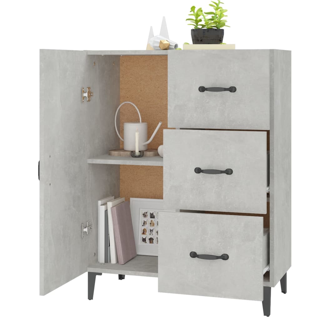 Sideboard Betongrau 69,5x34x90 cm Holzwerkstoff - Pazzar.ch