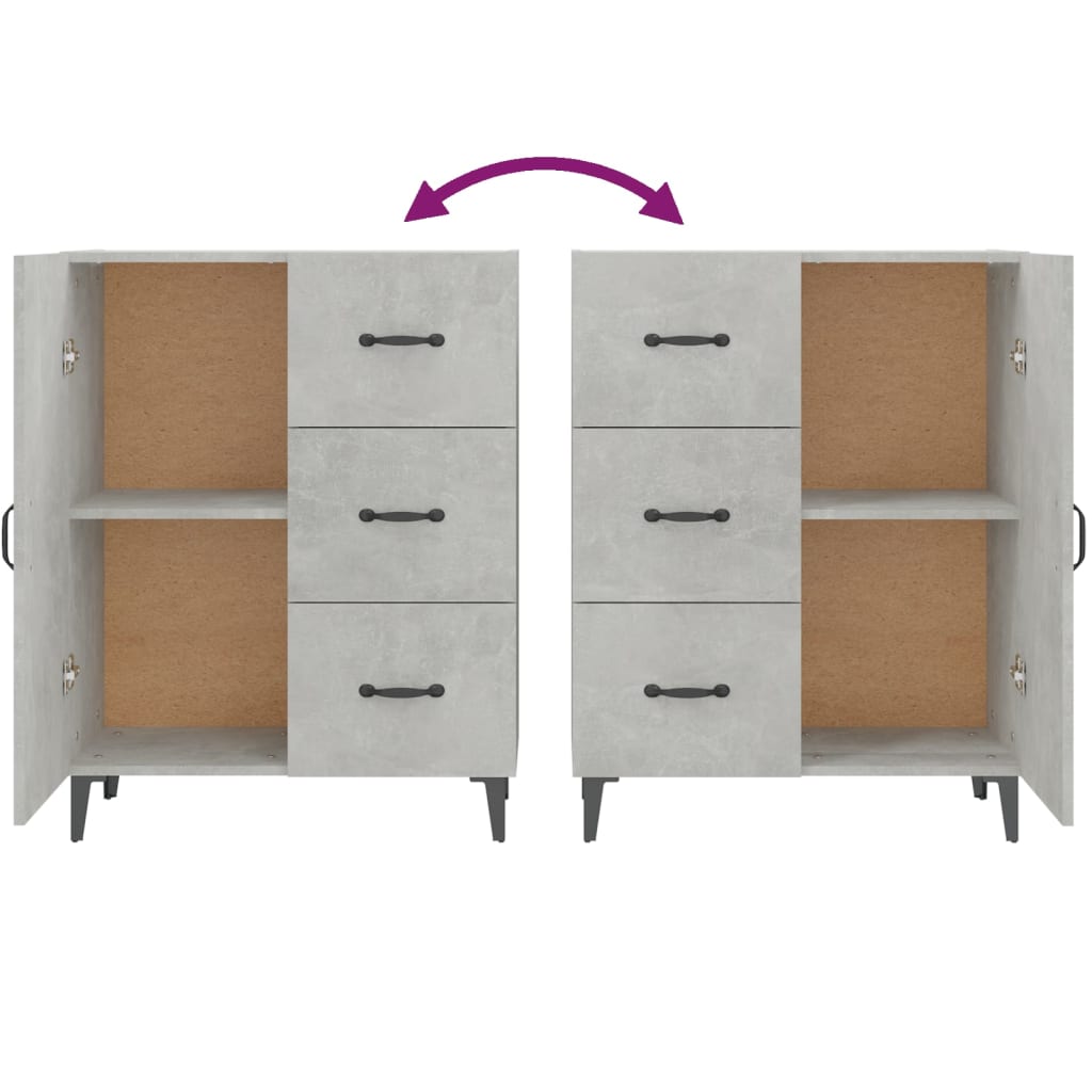 Sideboard Betongrau 69,5x34x90 cm Holzwerkstoff - Pazzar.ch